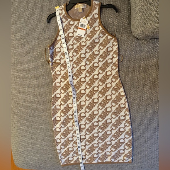 MICHAEL KORS EMPIRE LOGO JACQUARD MINI DRESS – SIZE SMALL - Picture 14 of 16